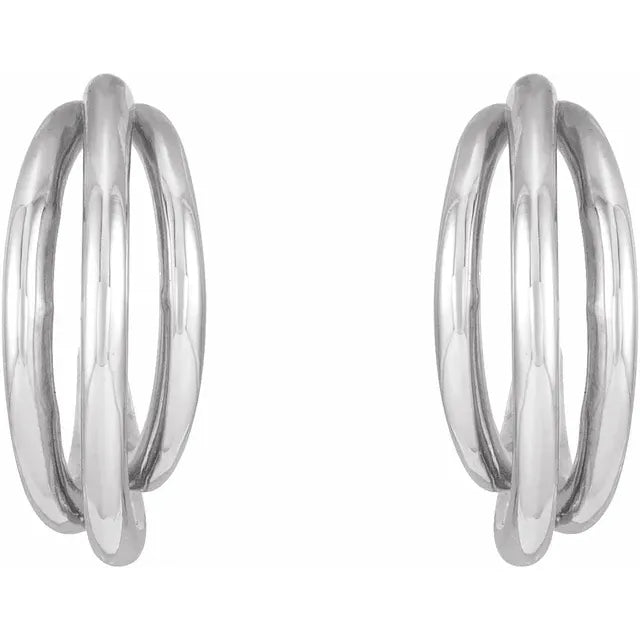 14K Gold Multi-Layer Hoop Earrings for women details 