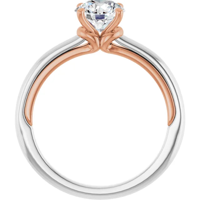 Solitaire Diamond engagement ring white rose gold side picture 