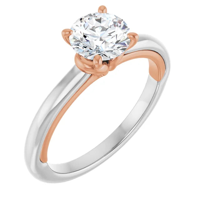 Solitaire Diamond engagement ring White/Rose gold