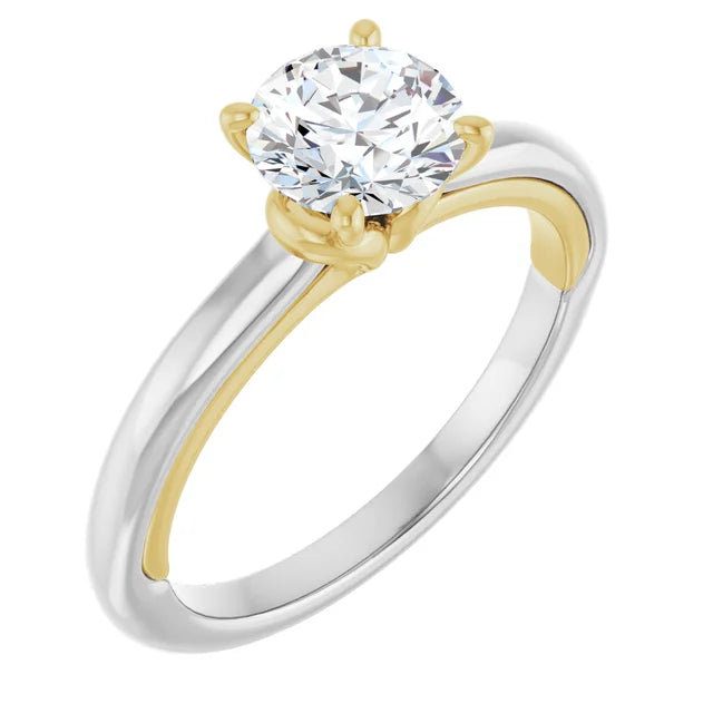 Solitaire Diamond engagement ring White/Yellow gold