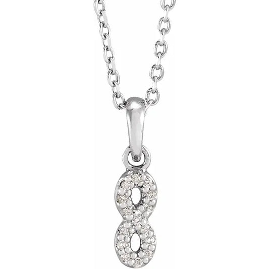 Infinity-Inspired Natural Diamond Pendant Necklace – 0.03 CTW - 14K Gold