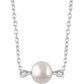 Cultured White Freshwater Pearl Necklace in white gold 
