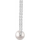 Side View Cultured White Freshwater Pearl Necklace 