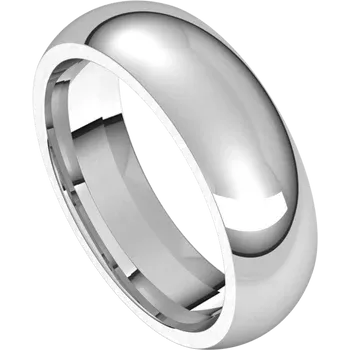 Design Your Own Comfort Fit Half-Round Silver Men's Wedding Band