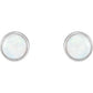 14K Gold White Opal Stud earrings 