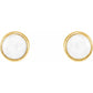 14K yellow Gold White Opal Stud earrings 