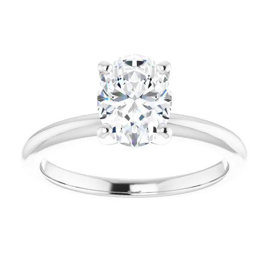 1 CTW oval Shape solitaire diamond engagement ring 