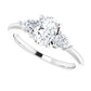 oval 1 CTW Three-Stone Diamond Engagement Ring platinum