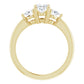 oval 1 CTW Three-Stone Diamond Engagement Ring  14K yellow gold