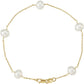 14K Yellow gold peal bracelet for women