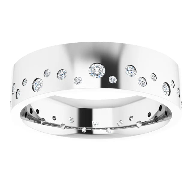 Men's Diamond Band 14K White Gold Flipped 