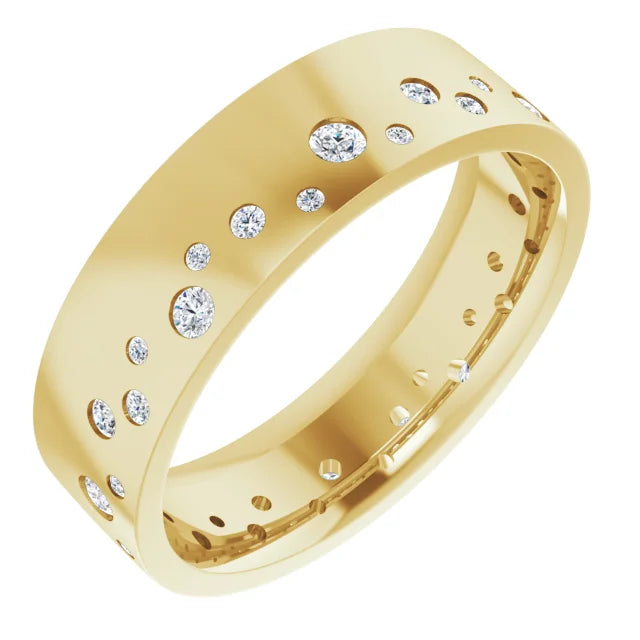 Men's Diamond Band yellow gold side pictures 