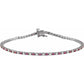 Ruby & Natural Diamond Tennis Bracelet for women 14k White gold 