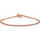 Ruby & Natural Diamond Tennis Bracelet for women 14k Rose gold