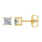 1 C diamond earrings (Diamond studs on yellow gold)