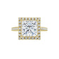 360 Video for 2 CT Halo Style Square Diamond Engagement Ring Set in Yellow gold 