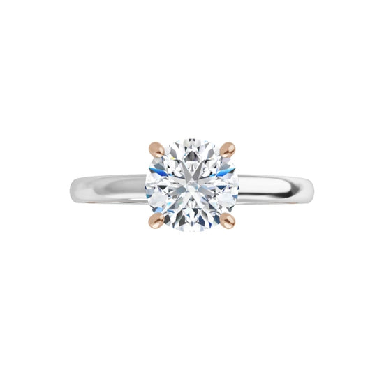 Solitaire Diamond engagement ring White Rose 360 Video 