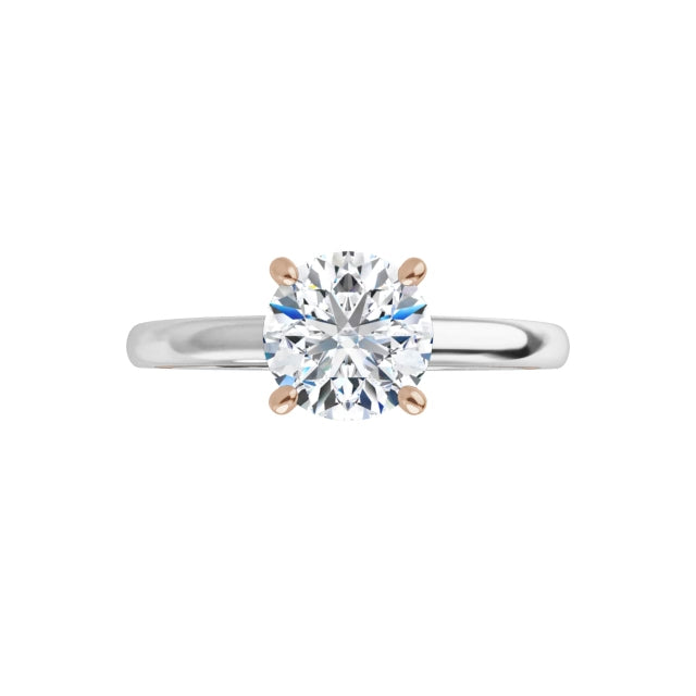 Solitaire Diamond engagement ring White Rose 360 Video 