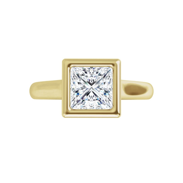 360 Video for Jordan’s Princess Bezel Solitaire Set in Yellow Gold