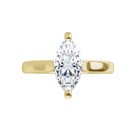 360 Video for Marquise Shape Solitaire Diamond Engagement Ring Set in Yellow Gold