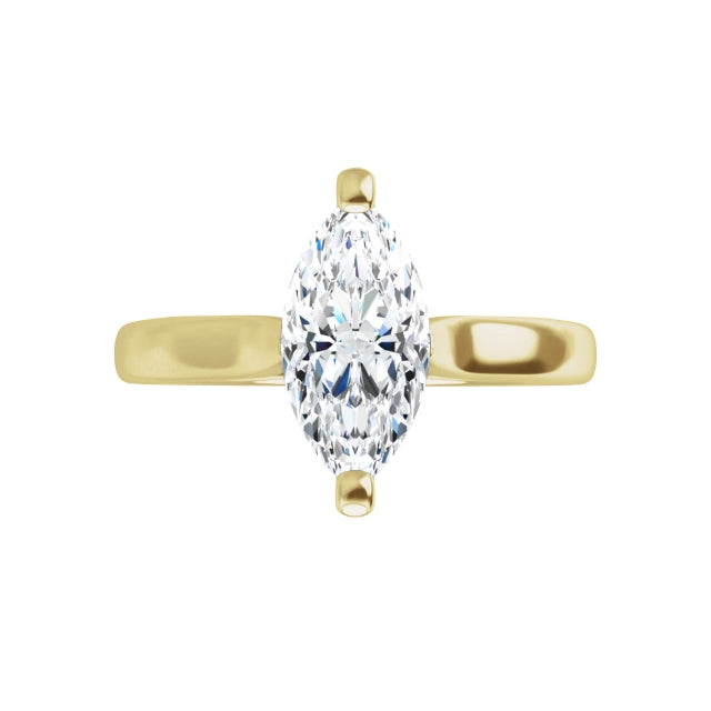 360 Video for Marquise Shape Solitaire Diamond Engagement Ring Set in Yellow Gold