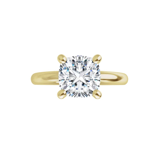 360 Video for 2 CT Double Gallery Cushion Shape Diamond Engagement Ring Set in Yellow Gold
