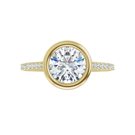 360 Video for Modern accented Bezel Set Diamond Engagement Ring 