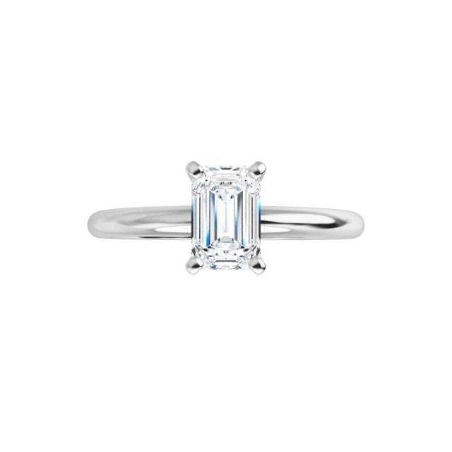 Video of Emerald Cut Solitaire Diamond Engagement Ring 1/2 CTW PLatinum 