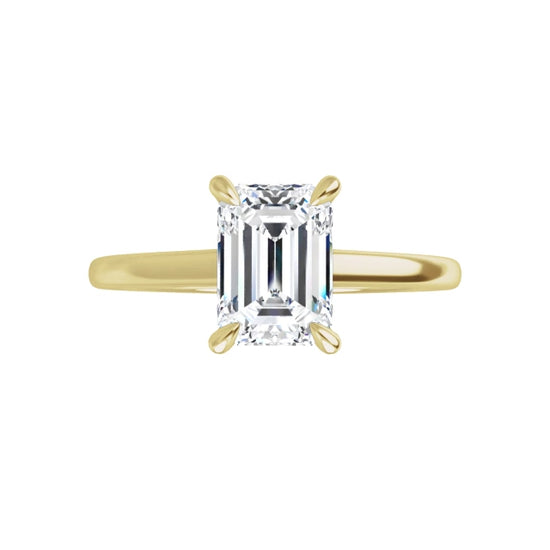 360 Video for 1 CT Classic Emerald Cut Solitaire Diamond Engagement Ring Set in Yellow Gold