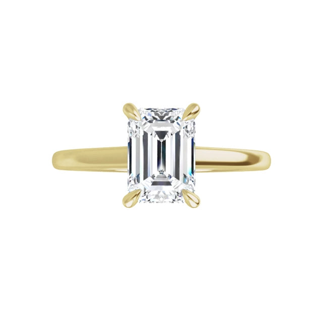 360 Video for 1 CT Classic Emerald Cut Solitaire Diamond Engagement Ring Set in Yellow Gold