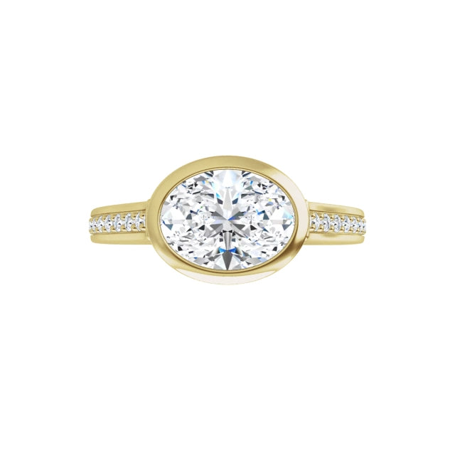 360 Video for 1 1/4 CTW East west Hidden Halo Oval Diamond Engagement Ring Set in Yellow Gold