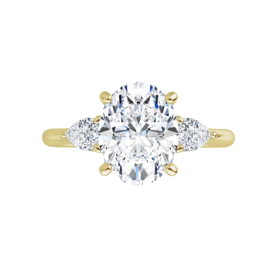 360 Video for 2 1/4 CTW Three Stones Oval and pear Diamond Engagement Ring 
