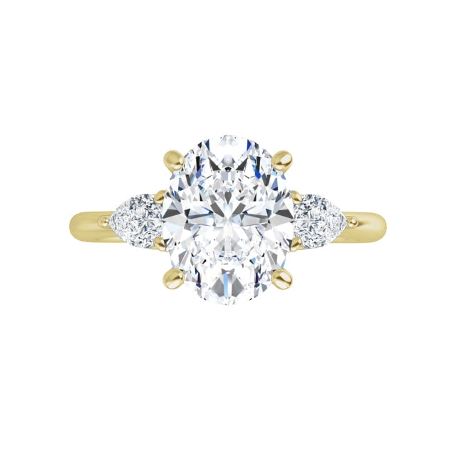 360 Video for 2 1/4 CTW Three Stones Oval and pear Diamond Engagement Ring 