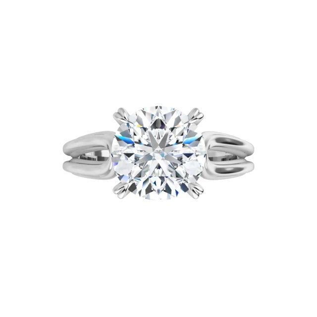 360 Video for 2 CT Split Shank Round Solitaire Diamond Engagement Ring Set in white gold