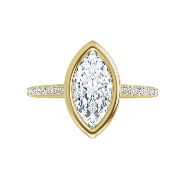 Marquise Diamond Engagement Ring yellow gold 360 Video 