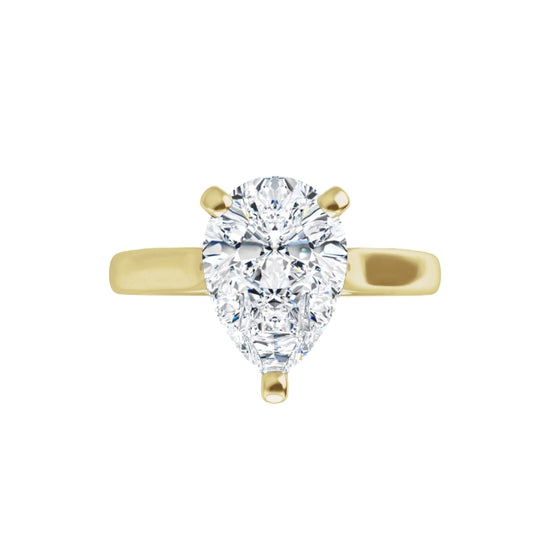 360 Video for 2 CT Pear Shape Diamond Solitaire Engagement Ring Set in Yellow Gold