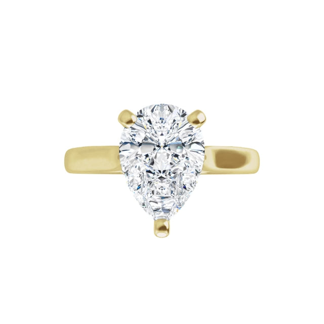360 Video for 2 CT Pear Shape Diamond Solitaire Engagement Ring Set in Yellow Gold