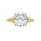 360 Video for 2 CT Split Shank Oval Diamond Engagement Ring set in Yellow Gold