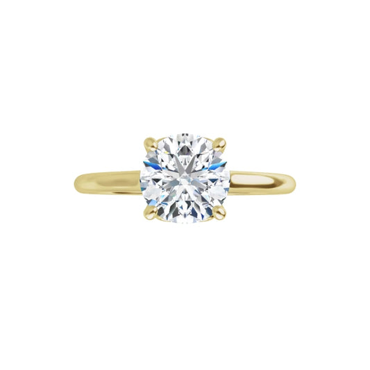 360 Video of Heart Gallery 1 Carat Round Solitaire Diamond Engagement Ring 14K Yellow Gold