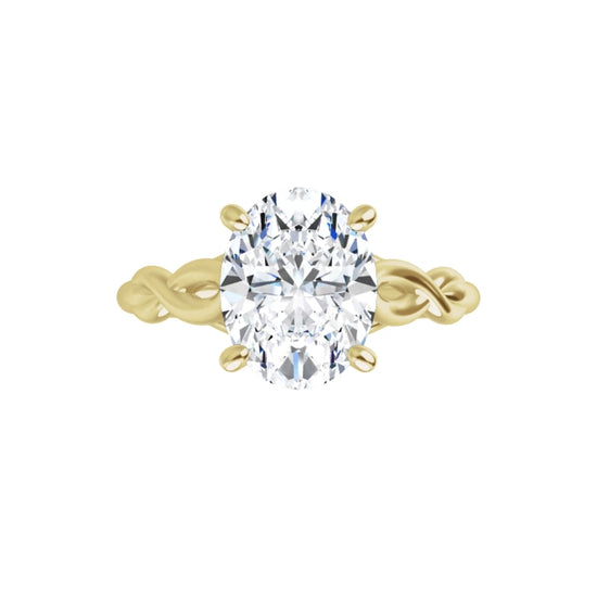 2 CT Oval Diamond Solitaire Engagement Ring set in Yellow Gold