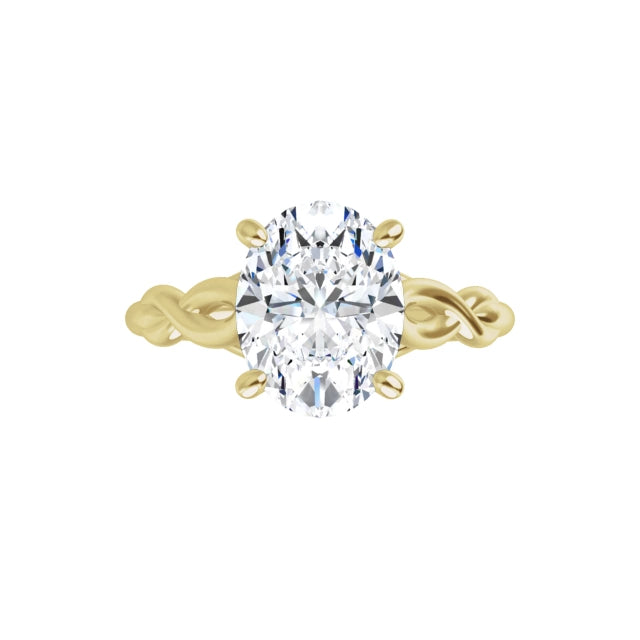 2 CT Oval Diamond Solitaire Engagement Ring set in Yellow Gold