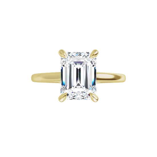 360 Video for 2 CT Emerald Solitaire engagement Ring Set in Yellow Gold