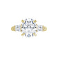 360 Video for 2 CT Oval & baguette three Stone Diamond engagement Ring Set in Yellow Gold