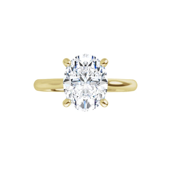 360 Video for 2 CT Oval Diamond Solitaire Engagement Rings for Women set in Yellow Gold