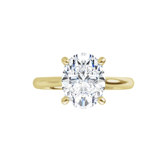 360 Video for 2 CT Oval Diamond Solitaire Engagement Rings for Women set in Yellow Gold