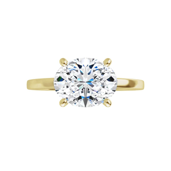 360 Video for 2 CT East West Oval Diamond Engagement Ring Set in Yellow Gold