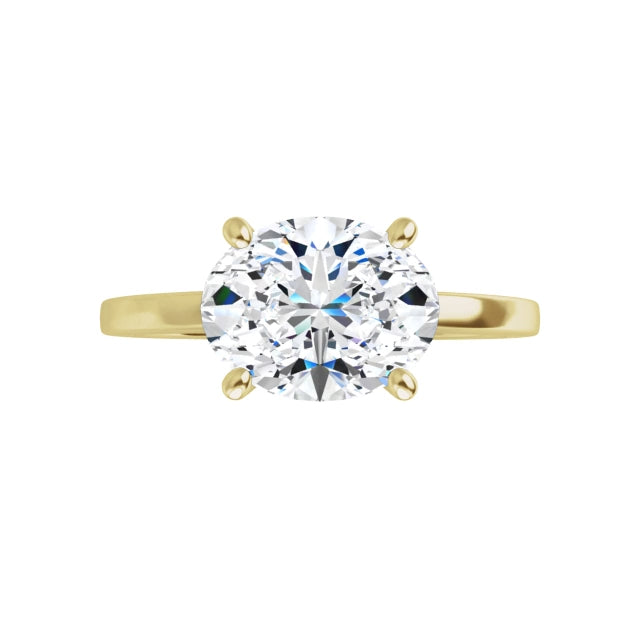 360 Video for 2 CT East West Oval Diamond Engagement Ring Set in Yellow Gold