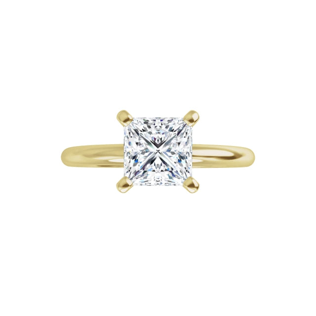 Princess Cut Solitaire Diamond Engagement Ring 1CTW Yellow Gold Video 360