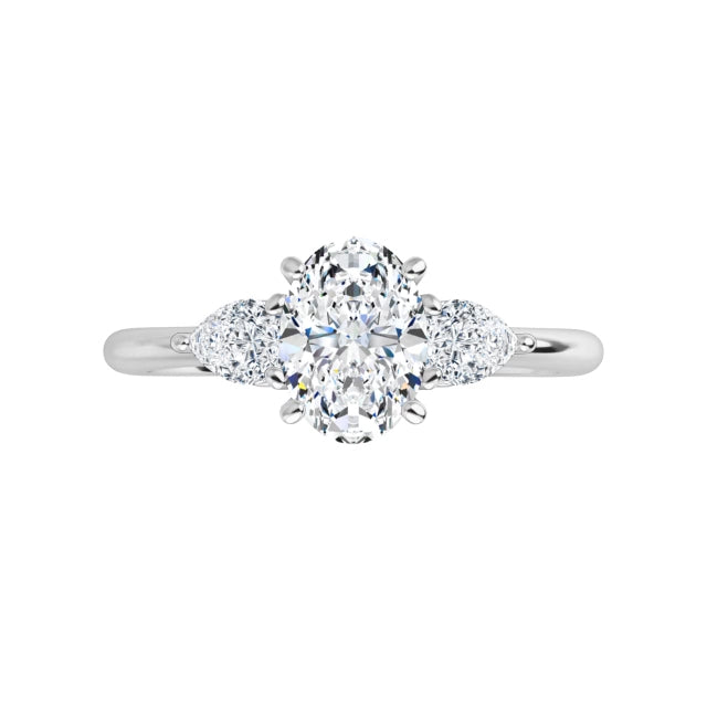 Video of oval 1 CTW Three-Stone Diamond Engagement Ring 14K White Gold