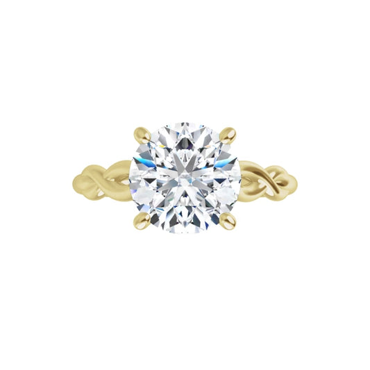 360 Video for 2 Ct Vintage inspired twisted shank solitaire Diamond engagement Ring set in Yellow gold